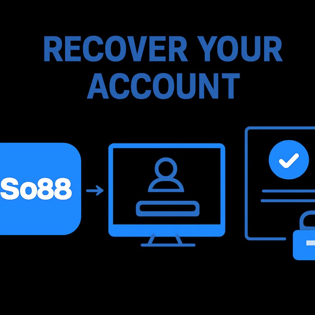 An educational diagram detailing the recovery process for a Go88 account.