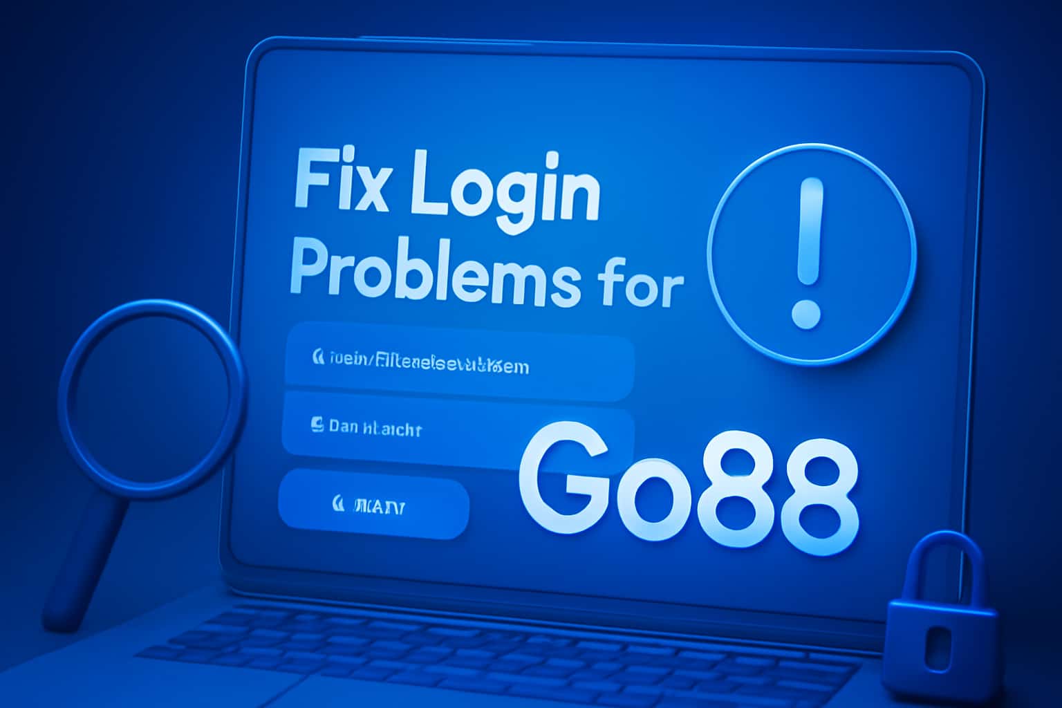 A visual representation of fixing login problems for Go88.
