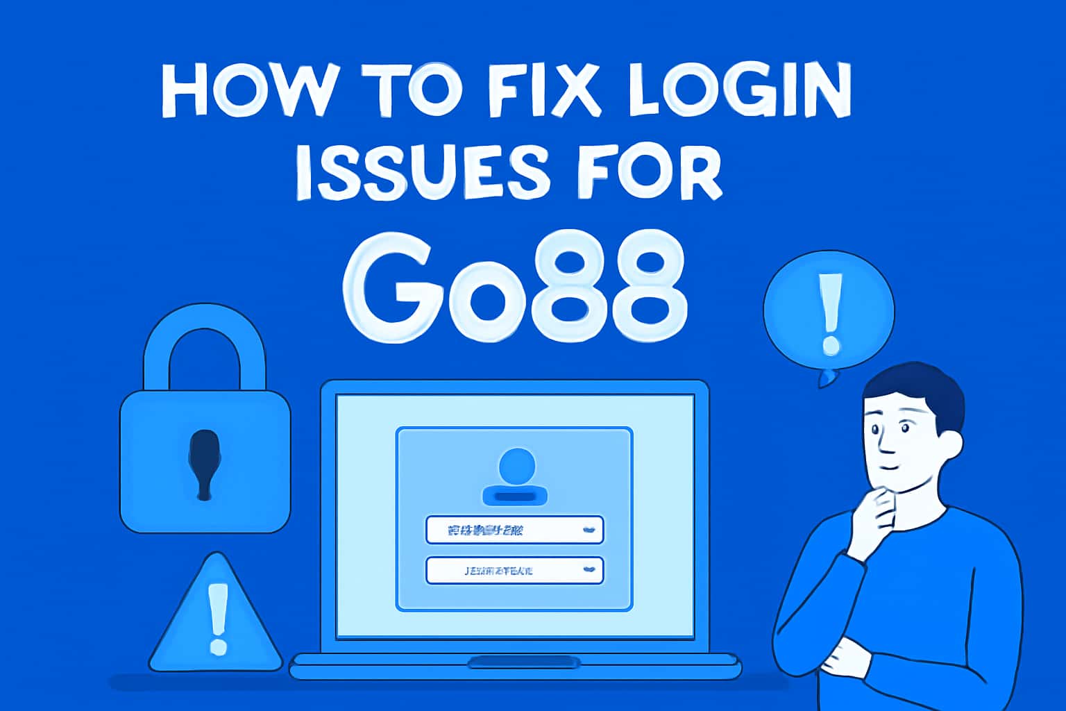 A visual representation of troubleshooting login issues for Go88, featuring clear text.