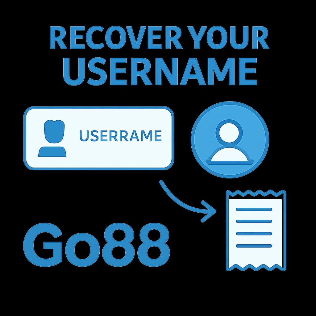 An educational diagram about the username recovery process for Go88.